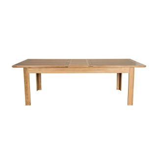 Table moderne avec allonges centrales en chêne clair Boston -HELLIN