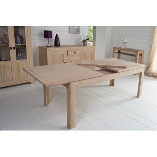 Table moderne avec allonges centrales en bois et chêne Boston - HELLIN