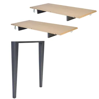 Rallonges et pieds en bois pour table ronde extensible | Hellin