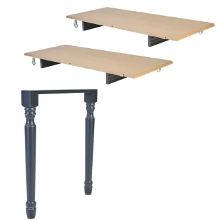 Lot de 2 allonges 2 pieds tournes pour la table victoria ronde