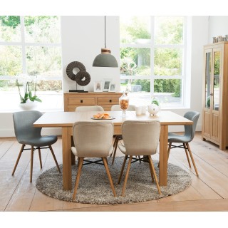 Table extensible carrée en chêne clair / collection Boston