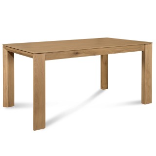 Table a manger extensible filigrame en bois massif finition chêne naturel