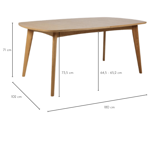 Dimensions table MARTINE