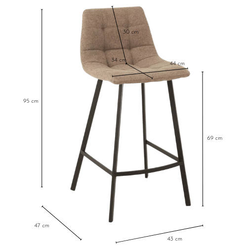 Dimensions tabouret OLIVIA