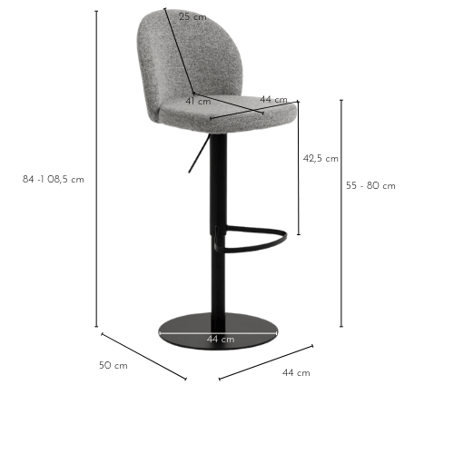 Dimensions tabouret de bar PATIA