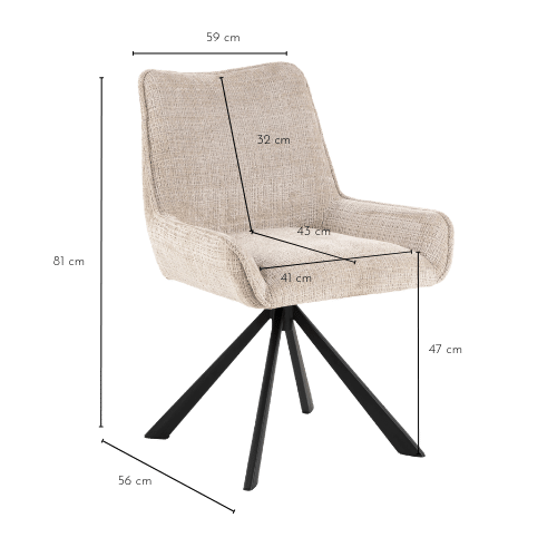 Dimensions chaise ELIO