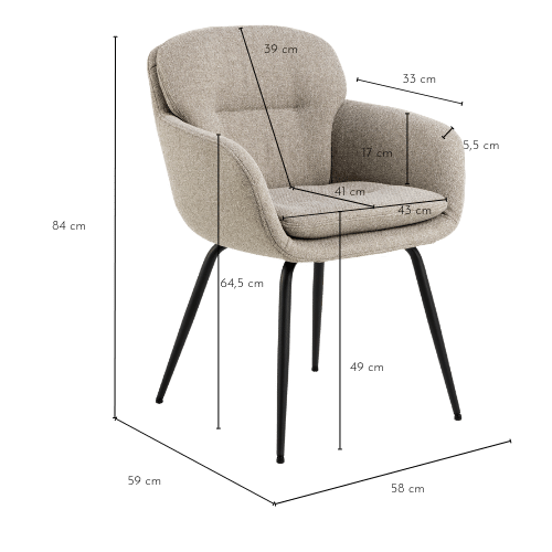 Dimensions chaise MARTA